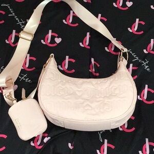 Juicy couture light pink moon shaped crossbody bag